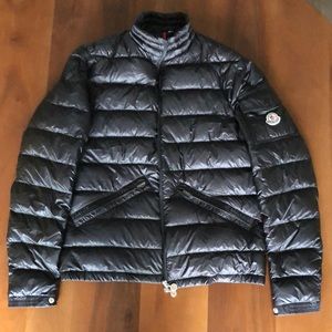 Men’s Moncler Agay puffer jacket. Black, size 3 ‘large’ jacket. Goose down.
